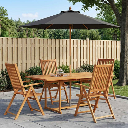vidaXL Outdoor Dining Set with Parasol 6 pcs Anthracite and Natural