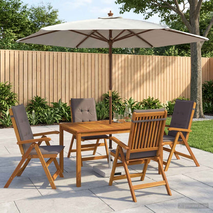 vidaXL Outdoor Dining Set with Parasol 6 pcs Anthracite