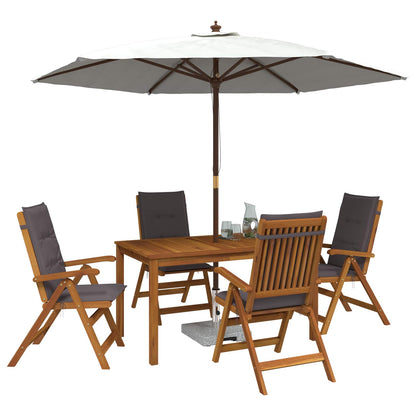 vidaXL Outdoor Dining Set with Parasol 6 pcs Anthracite