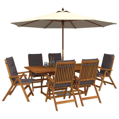 vidaXL Outdoor Dining Set with Parasol 8 pcs Anthracite