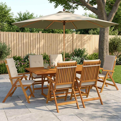 vidaXL Outdoor Dining Set with Parasol 8 pcs Cream White