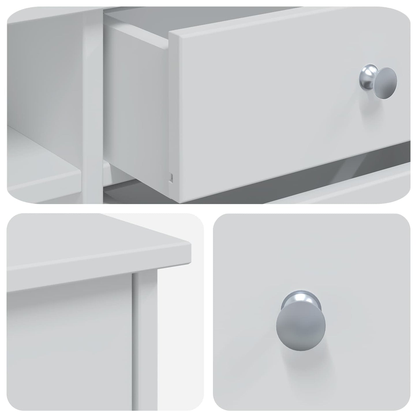 vidaXL Dressing Table Set FAUSKE 2 pcs White 76 x 50 x 103.5 cm