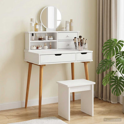 vidaXL Dressing Table Set FAUSKE 2 pcs White 76 x 50 x 103.5 cm