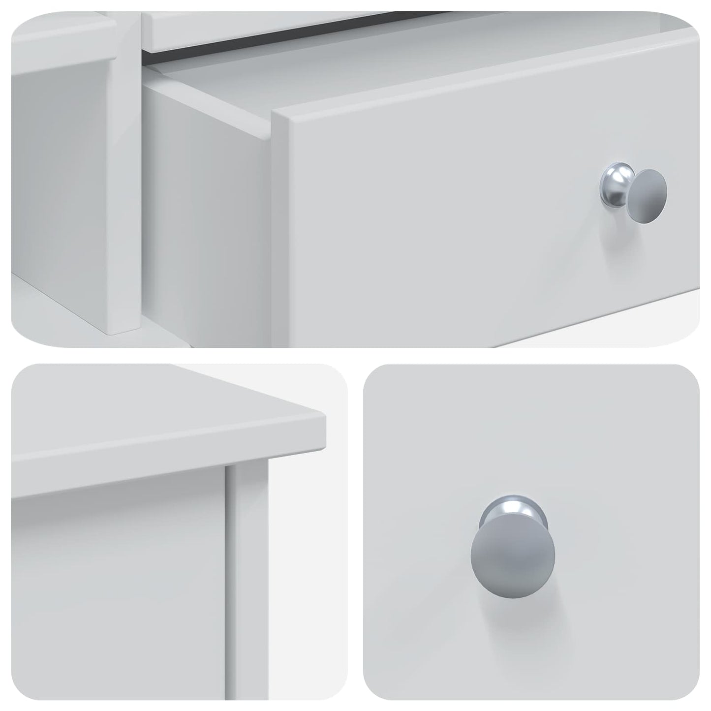 vidaXL Dressing Table Set FAUSKE 2 pcs White 100 x 50 x 103.5 cm
