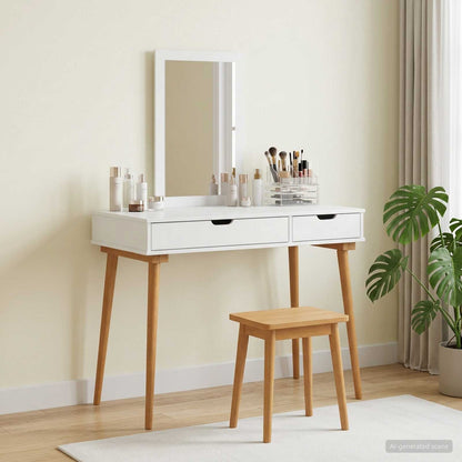 vidaXL Dressing Table Set FAUSKE 2 pcs White 100 x 50 x 143 cm