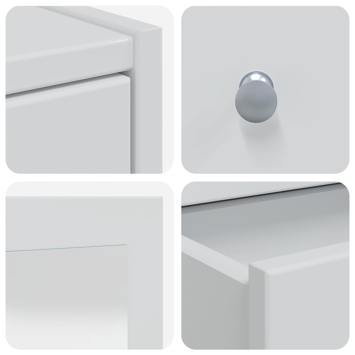 vidaXL Dressing Table Set FAUSKE 3 pcs White 76 x 50 x 143 cm