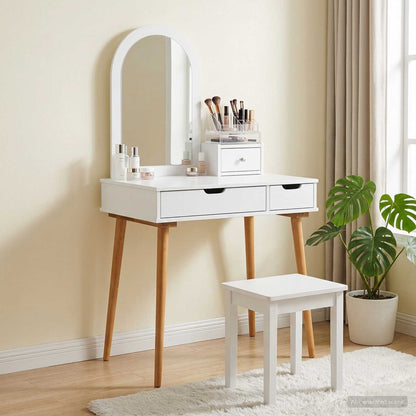 vidaXL Dressing Table Set FAUSKE 3 pcs White 76 x 50 x 143 cm