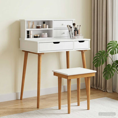 vidaXL Dressing Table Set FAUSKE 3 pcs White 76 x 50 x 103.5 cm