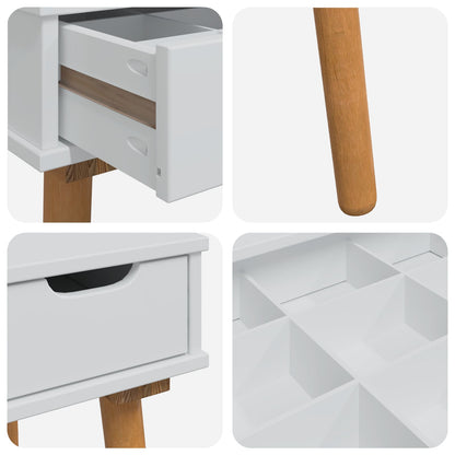 vidaXL Dressing Table Set FAUSKE 3 pcs White 76 x 50 x 143 cm