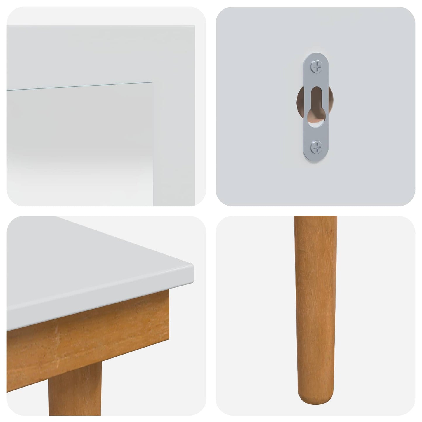vidaXL Dressing Table Set FAUSKE 3 pcs White 76 x 50 x 143 cm