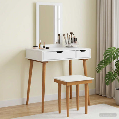 vidaXL Dressing Table Set FAUSKE 3 pcs White 76 x 50 x 143 cm