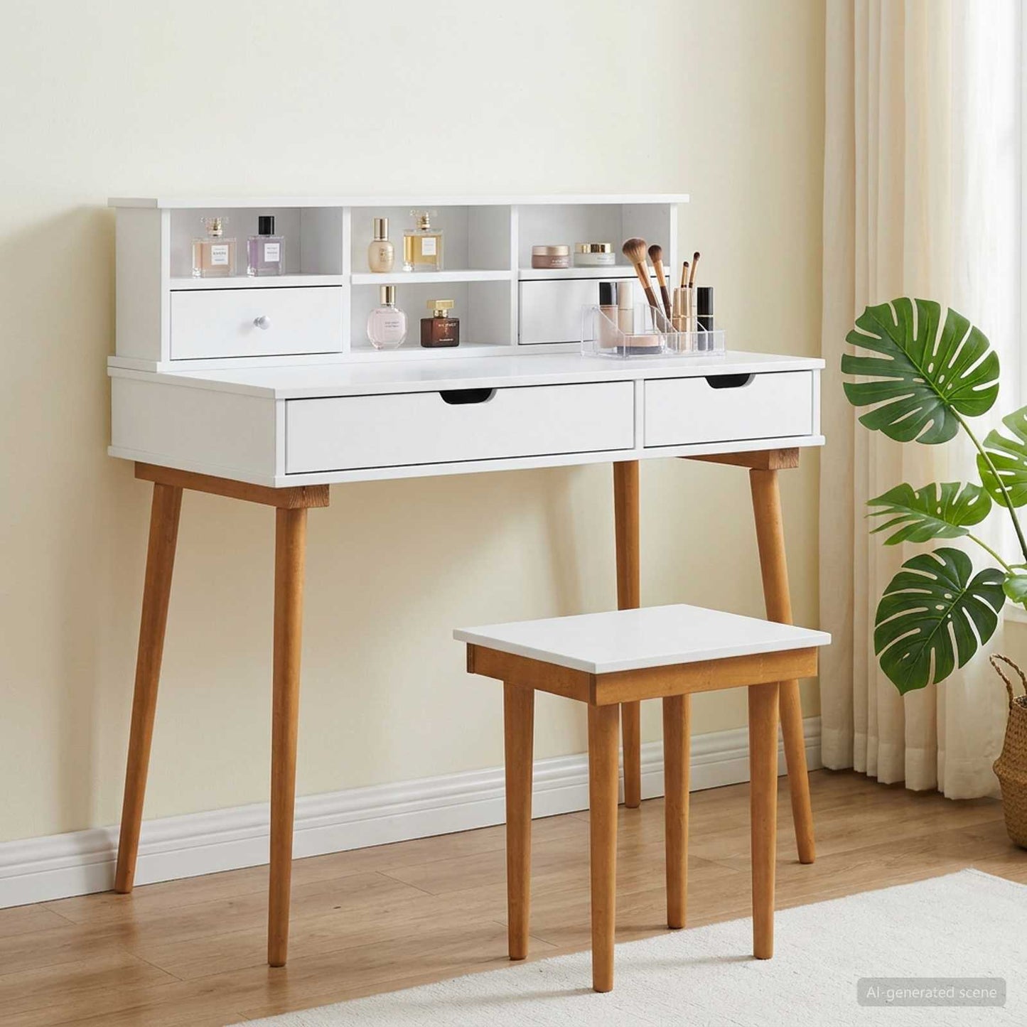 vidaXL Dressing Table Set FAUSKE 3 pcs White 100 x 50 x 103.5 cm