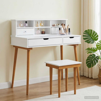 vidaXL Dressing Table Set FAUSKE 3 pcs White 100 x 50 x 103.5 cm