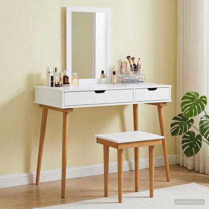 vidaXL Dressing Table Set FAUSKE 3 pcs White 100 x 50 x 143 cm