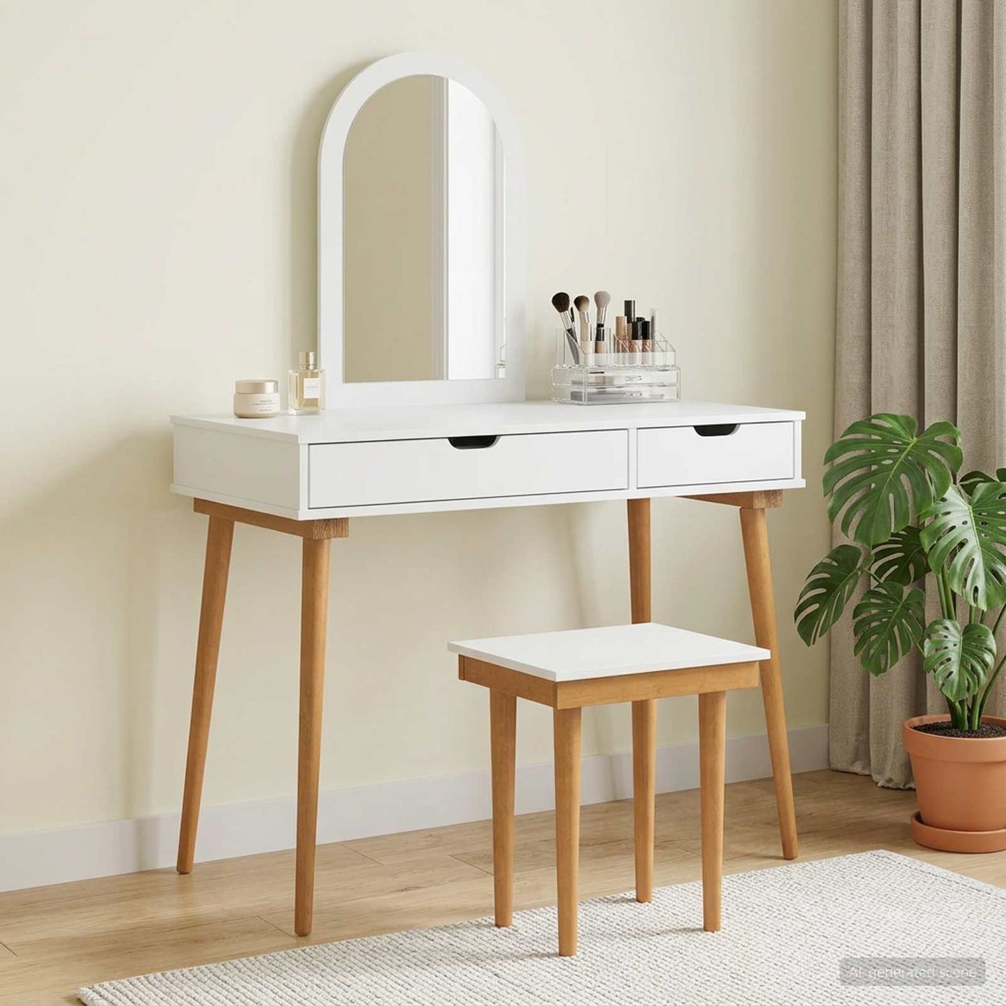 vidaXL Dressing Table Set FAUSKE 3 pcs White 100 x 50 x 143 cm