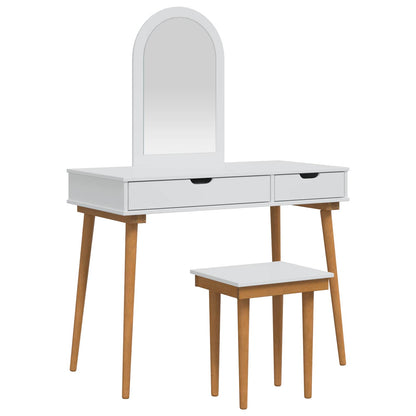 vidaXL Dressing Table Set FAUSKE 3 pcs White 100 x 50 x 143 cm