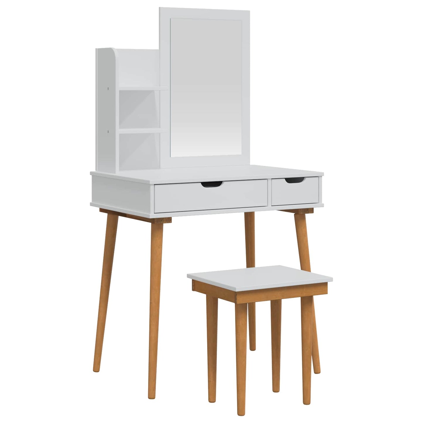 vidaXL Dressing Table Set FAUSKE 4 pcs White 76 x 50 x 143 cm