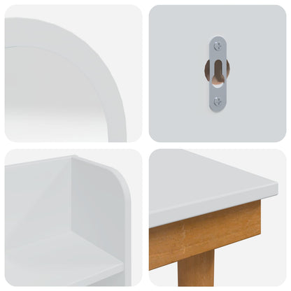 vidaXL Dressing Table Set FAUSKE 4 pcs White 76 x 50 x 143 cm
