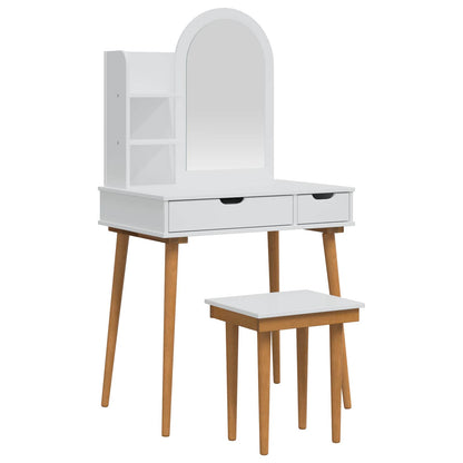 vidaXL Dressing Table Set FAUSKE 4 pcs White 76 x 50 x 143 cm