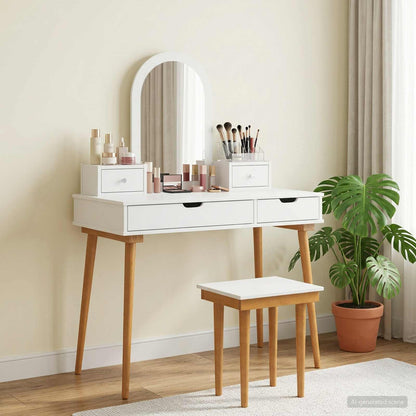 vidaXL Dressing Table Set FAUSKE 5 pcs White 100 x 50 x 143 cm