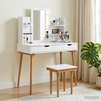 vidaXL Dressing Table Set FAUSKE 5 pcs White 100 x 50 x 143 cm