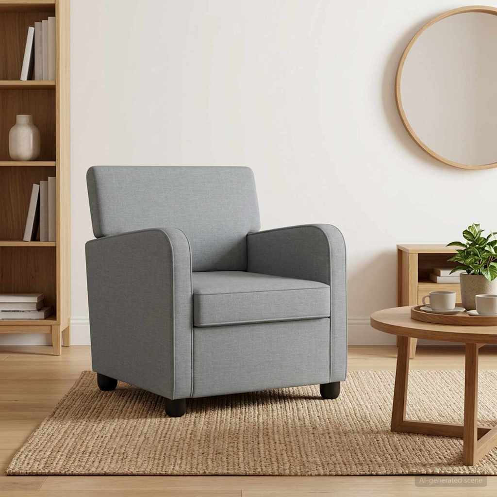 vidaXL Armchair Light Grey Fabric