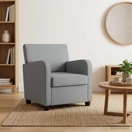 vidaXL Armchair Light Grey Fabric