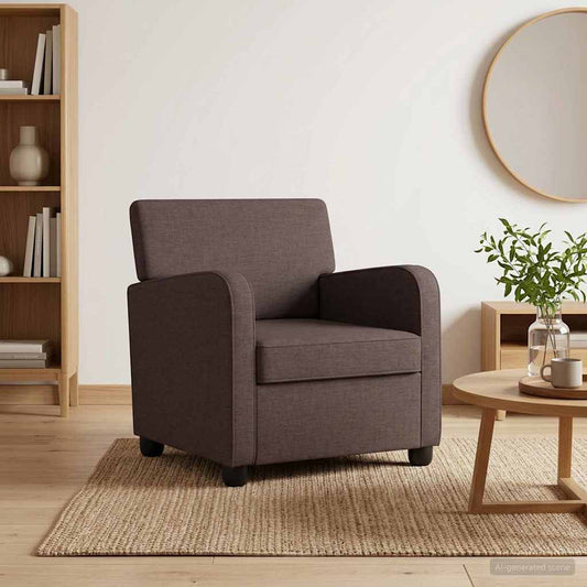 vidaXL Armchair Dark Brown Fabric