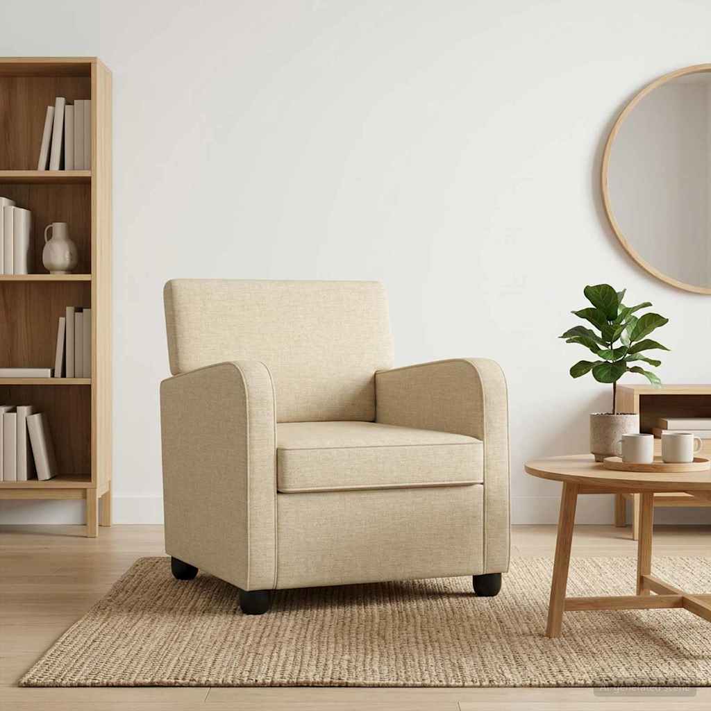 vidaXL Armchair Cream Fabric