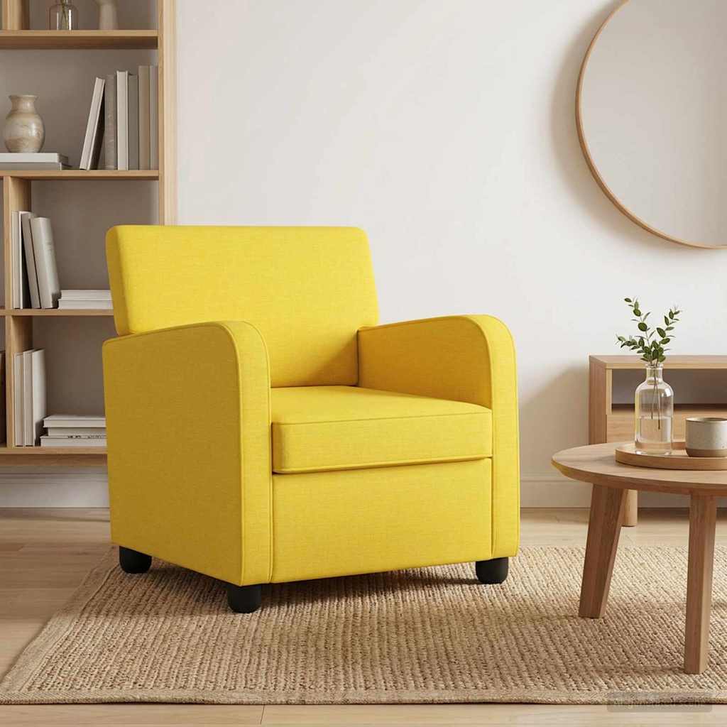 vidaXL Armchair Light Yellow Fabric