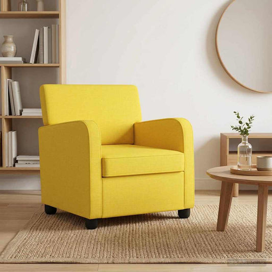 vidaXL Armchair Light Yellow Fabric