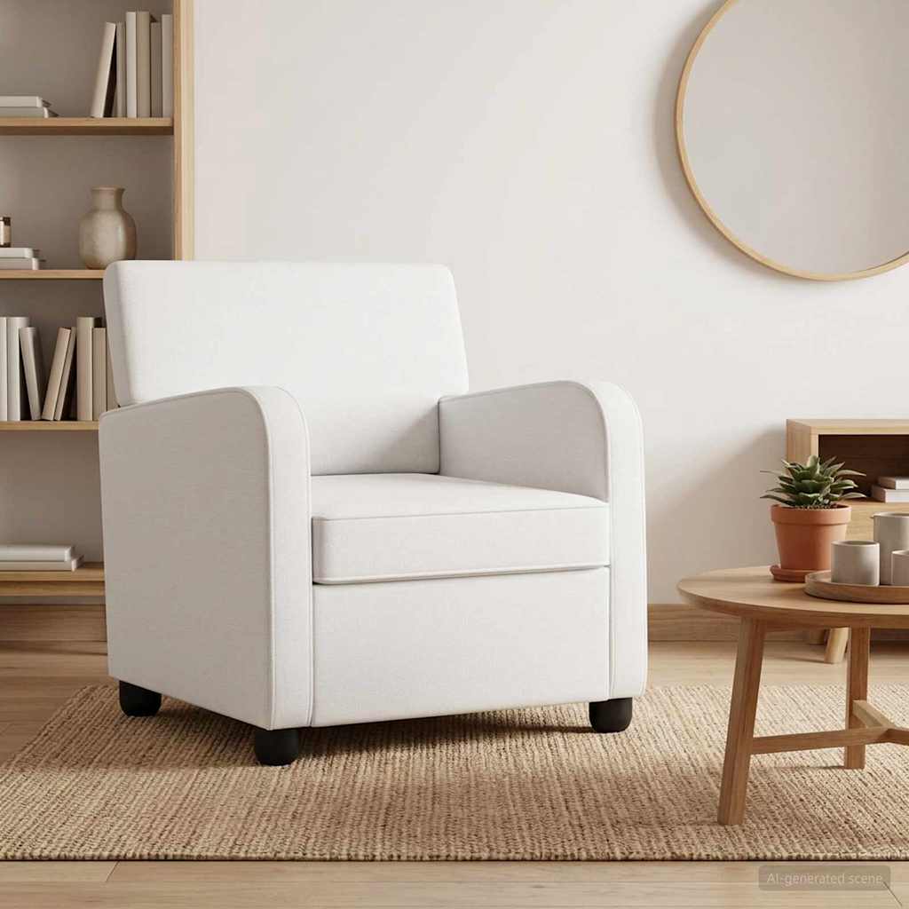 vidaXL Armchair White Fabric