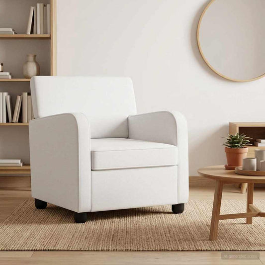 vidaXL Armchair White Fabric