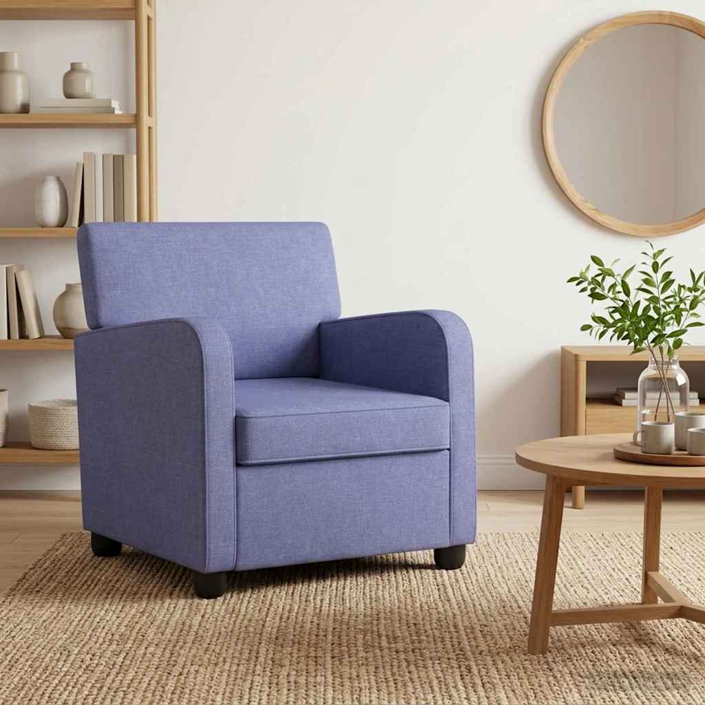 vidaXL Armchair Jeans Blue Fabric