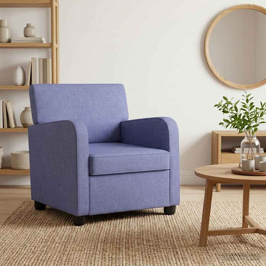 vidaXL Armchair Jeans Blue Fabric