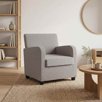 vidaXL Armchair Light Grey Faux Lamb Fleece