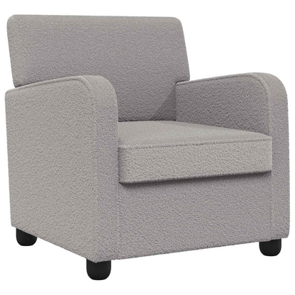 vidaXL Armchair Light Grey Faux Lamb Fleece
