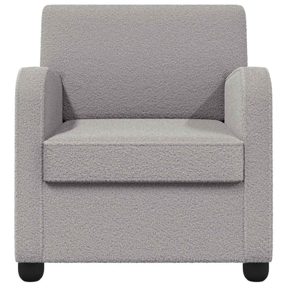 vidaXL Armchair Light Grey Faux Lamb Fleece