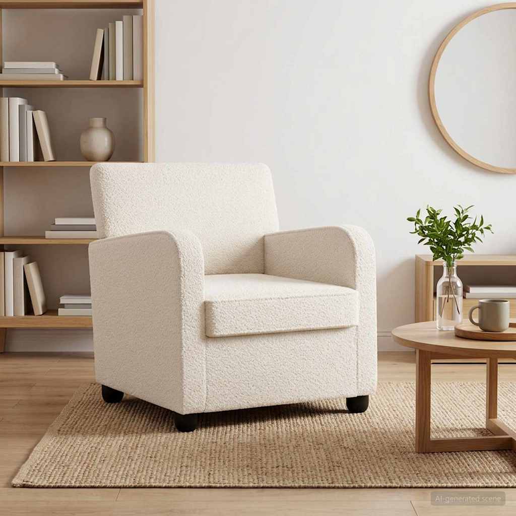 vidaXL Armchair Cream Faux Lamb Fleece
