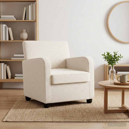 vidaXL Armchair Cream Faux Lamb Fleece