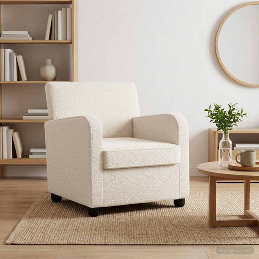 vidaXL Armchair Cream Faux Lamb Fleece