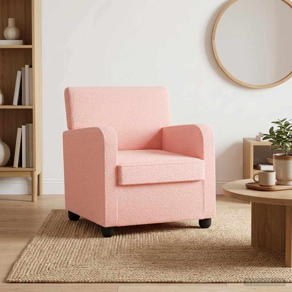 vidaXL Armchair Pink Faux Lamb Fleece