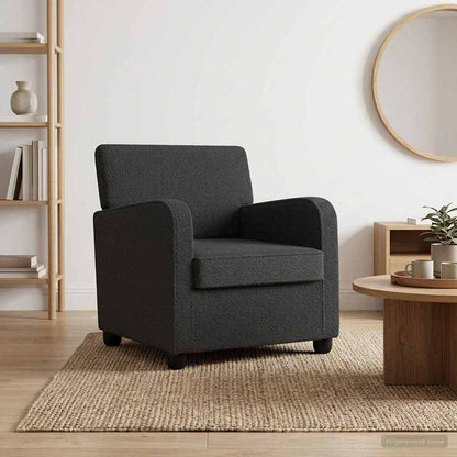 vidaXL Armchair Dark Grey Faux Lamb Fleece