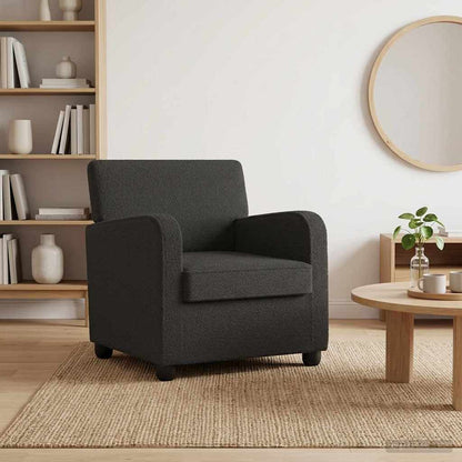 vidaXL Armchair Black Faux Lamb Fleece