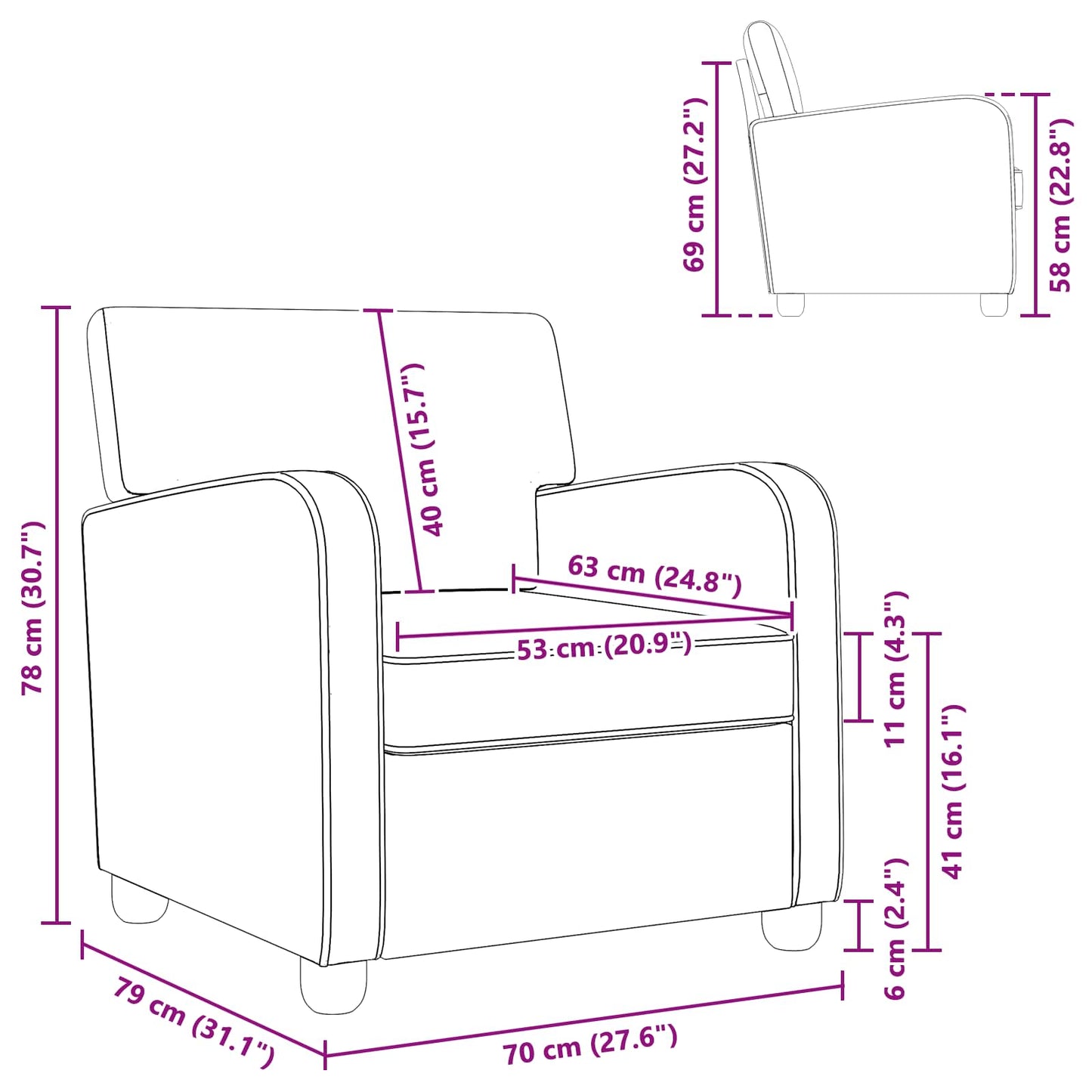 vidaXL Armchair Beige Faux Lamb Fleece