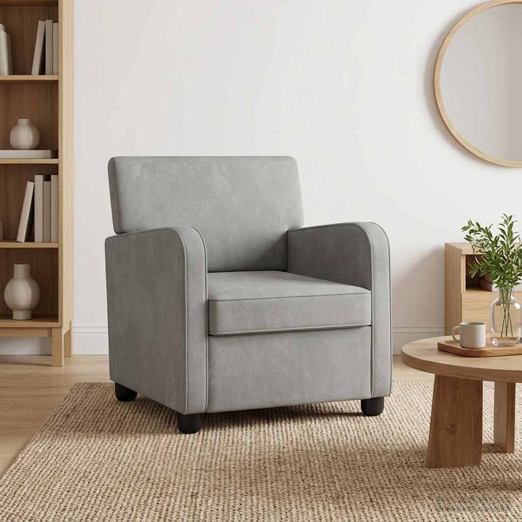 vidaXL Armchair Light Grey Velvet