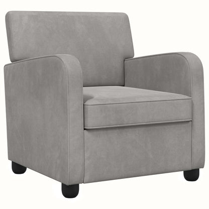 vidaXL Armchair Light Grey Velvet
