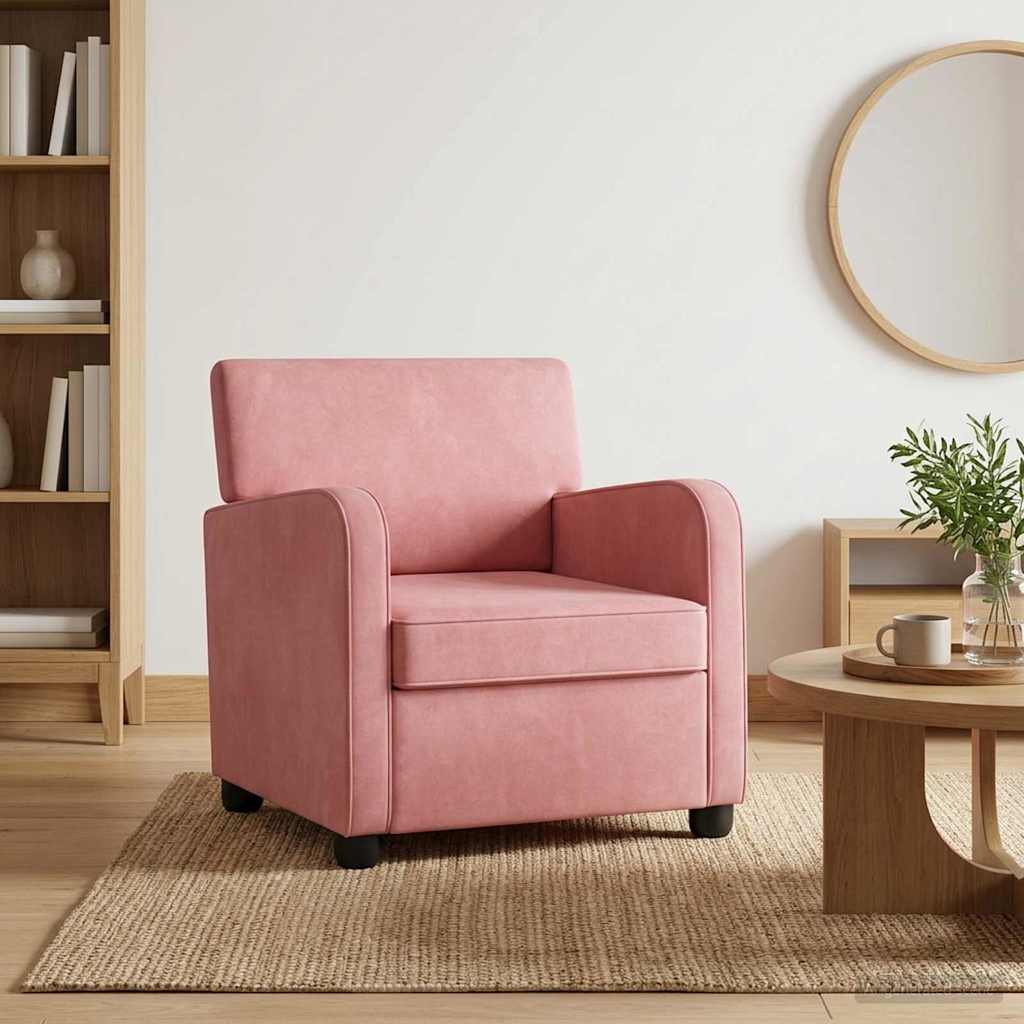 vidaXL Armchair Pink Velvet
