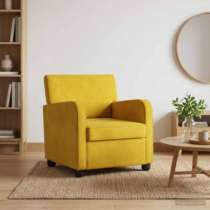 vidaXL Armchair Yellow Velvet