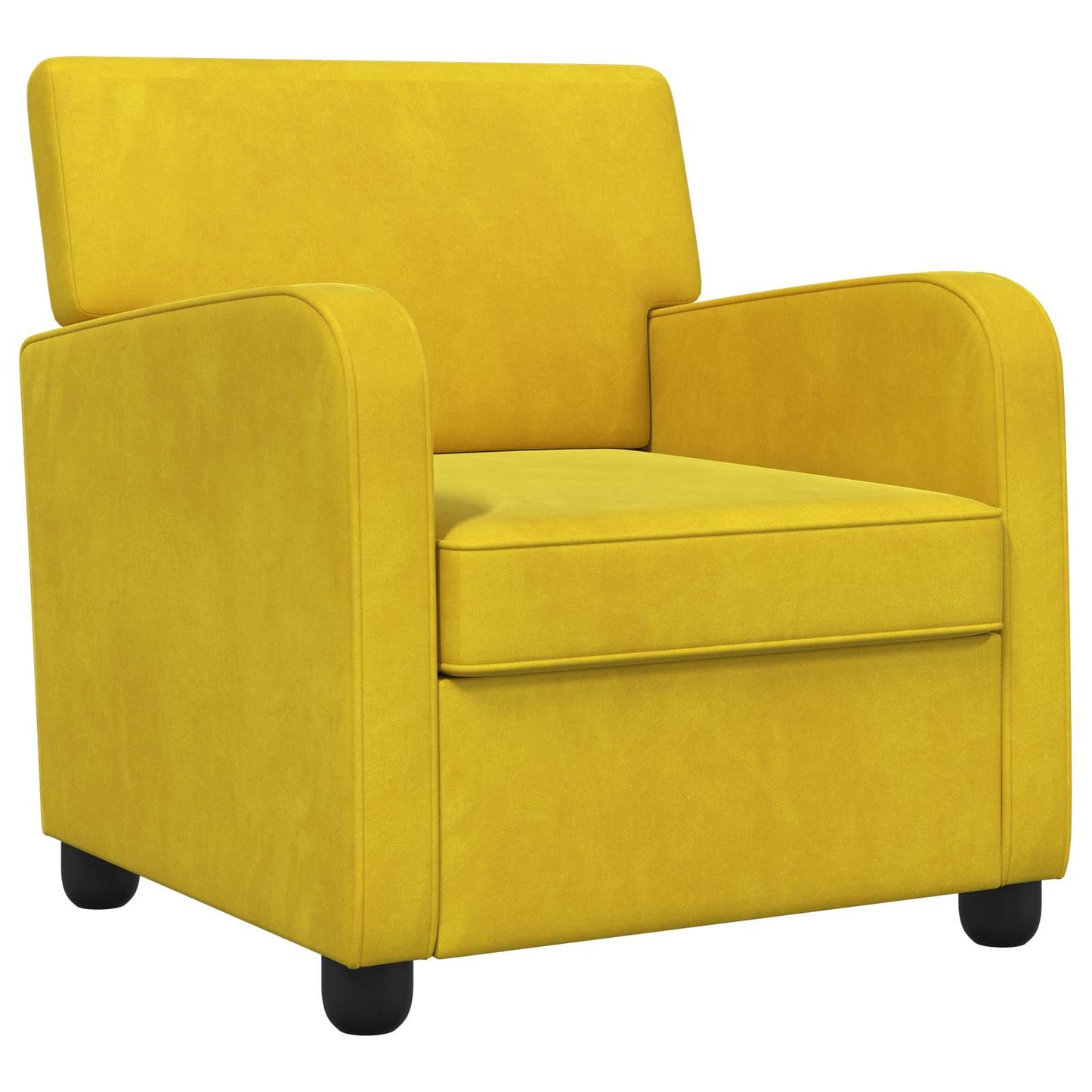 vidaXL Armchair Yellow Velvet